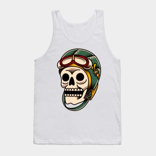 Fighter Pilot Skull Tank Top